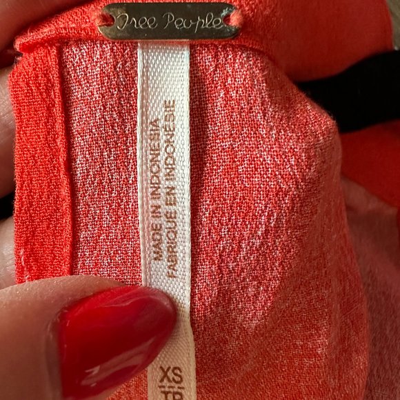 Free People Red, White & Violet Blouse (Size XS) - Picture 2 of 5